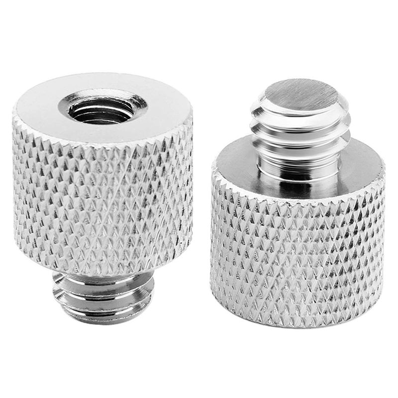 JOMLEY محول JOMLEY 1/4 إلى 3/8، محول خيط ذكر 3/8"-16 إلى أنثى 1/4"-20 لكاميرا المراقبة، حامل الميكروفون، الحامل الثلاثي - عبوة 2 - Image 1